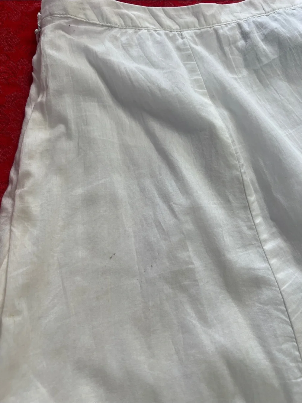 Dana Buchman White A-Line Midi Skirt Women’s Size 10 Cotton Lined Side Zip - Picture 9 of 9